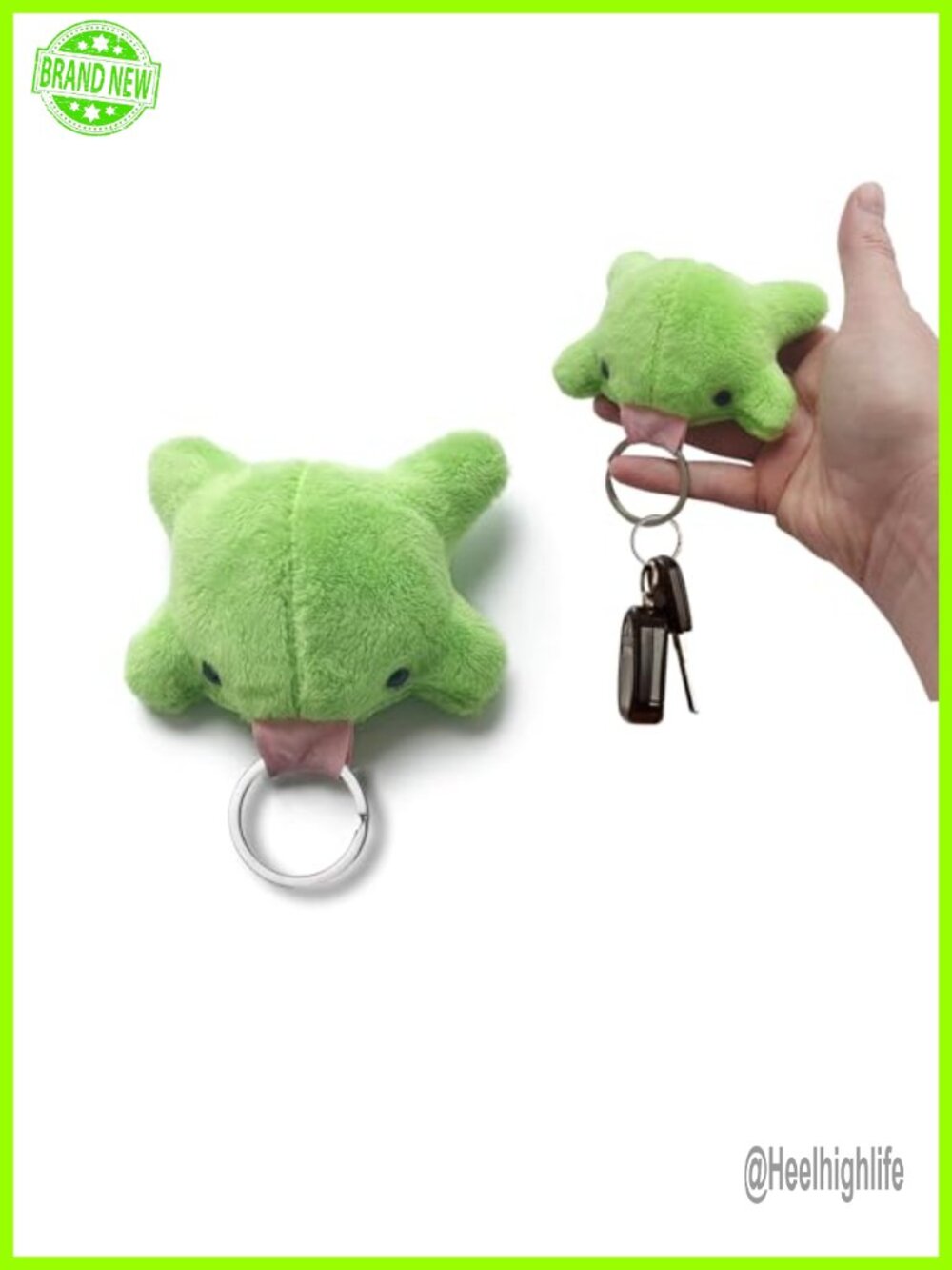 Cute Plush Frog Keychain Kawaii Bag Charm Soft Squishy Key Ring Gift